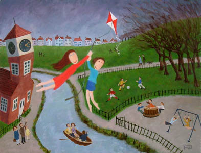 Kite Flying Painting