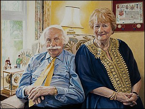 Portrait of Eric and Maureen painting by Simon Taylor