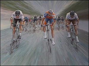 Painting of Stage 18 Tour de France by Simon Taylor