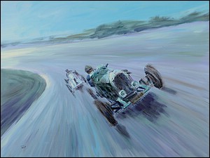 Racing Bentley painting by Simon Taylor